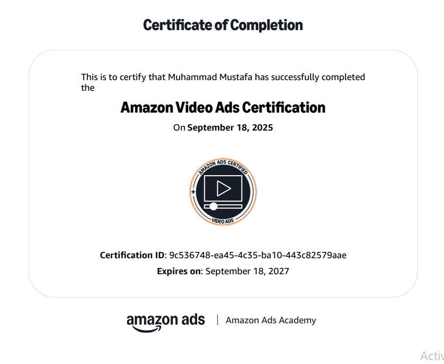 Amazon video ads certification